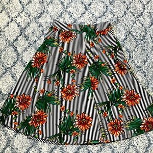 Faith & Joy Brand Striped Floral A-line Skirt Size Small